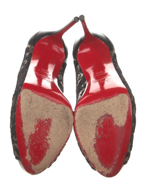 Christian Louboutin Mesh Embroidered Accent Pumps