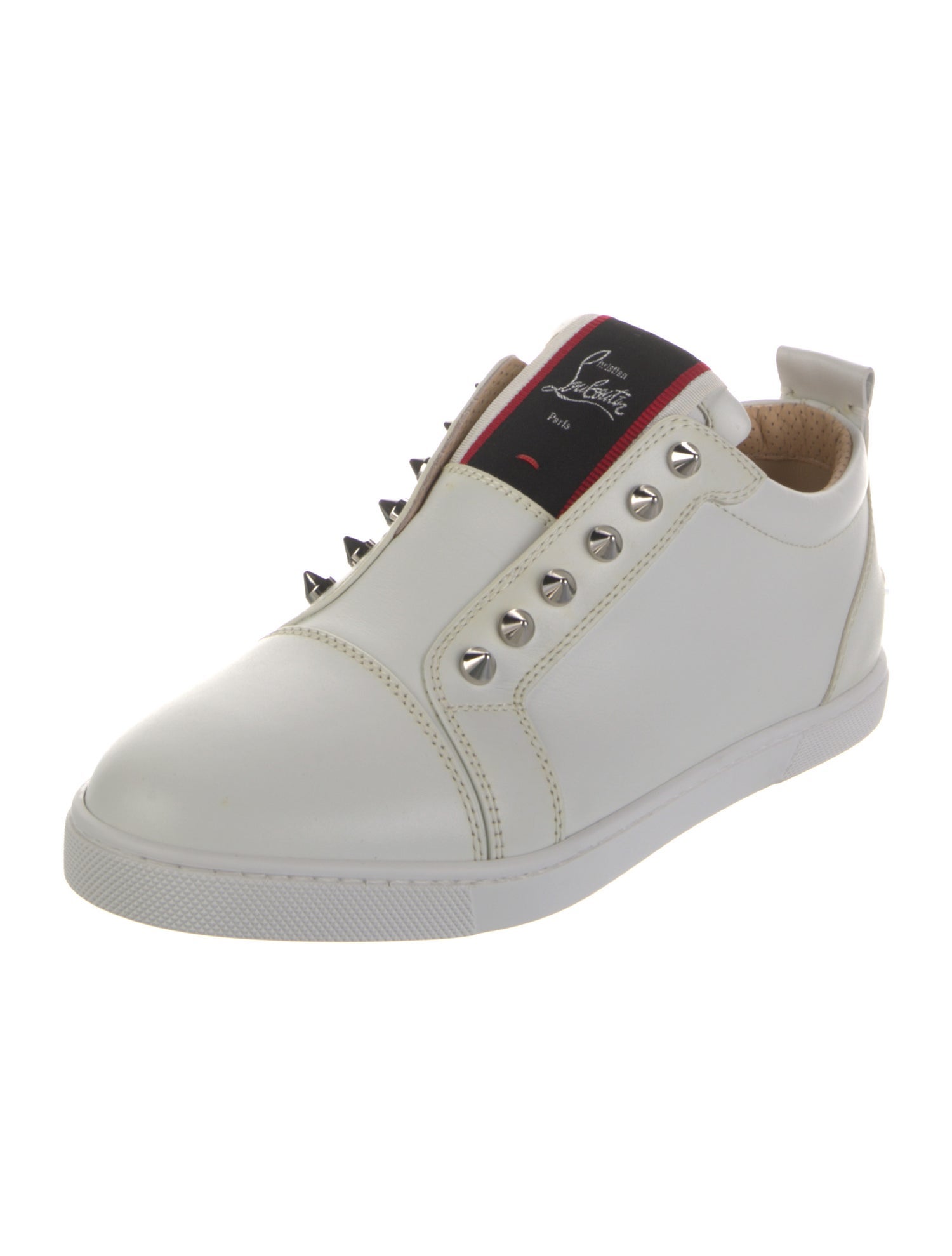Christian Louboutin Leather Studded Accents Sneakers