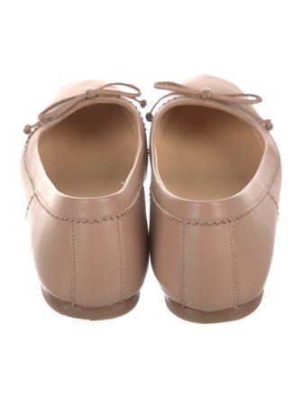 Christian Louboutin Leather Bow Accents Ballet Flats