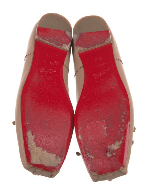 Christian Louboutin Leather Bow Accents Ballet Flats