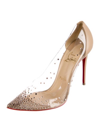 Christian Louboutin Patent Leather Crystal Embellishments Pumps