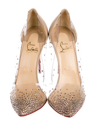 Christian Louboutin Patent Leather Crystal Embellishments Pumps