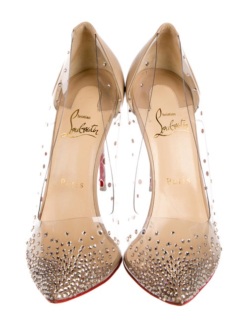 Christian Louboutin Patent Leather Crystal Embellishments Pumps