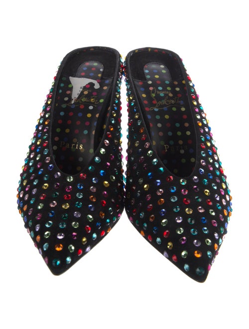Christian Louboutin Suede Patterned Mules