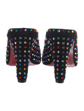 Christian Louboutin Suede Patterned Mules