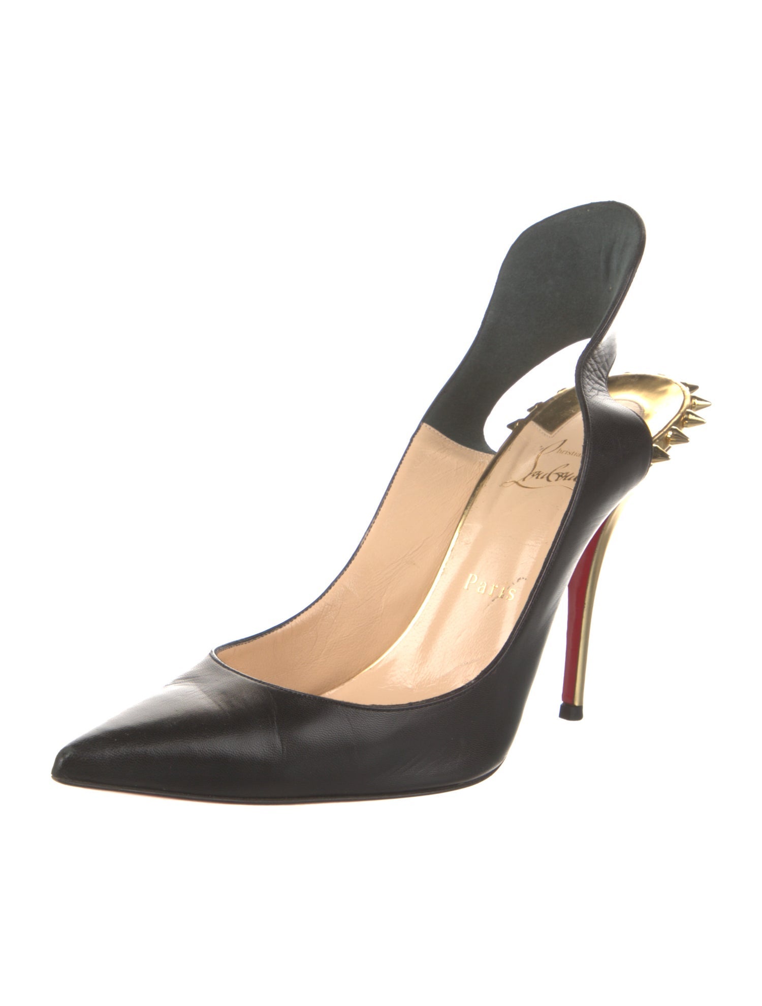 Christian Louboutin Survivita Spike Accents Slingback Pumps