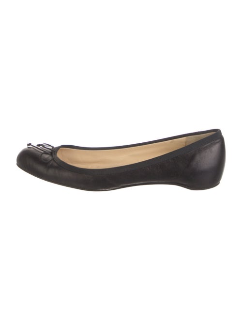 Christian Louboutin Leather Bow Accents Ballet Flats