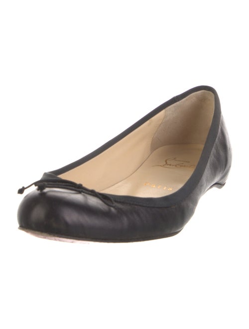 Christian Louboutin Leather Bow Accents Ballet Flats