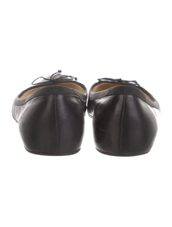 Christian Louboutin Leather Bow Accents Ballet Flats