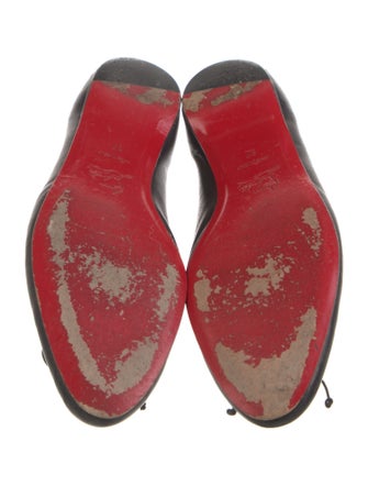 Christian Louboutin Leather Bow Accents Ballet Flats