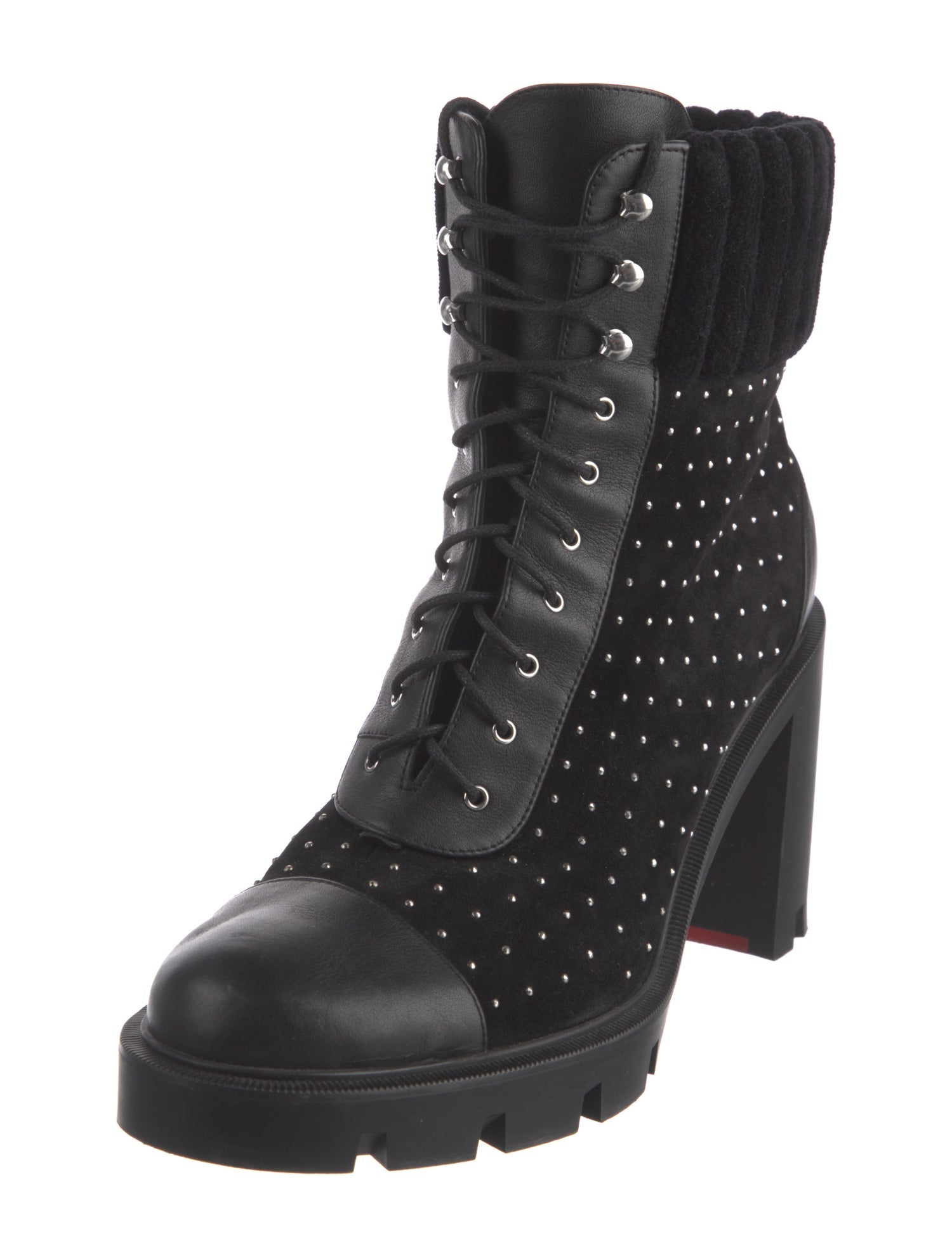 Christian Louboutin Suede Studded Accents Pumps