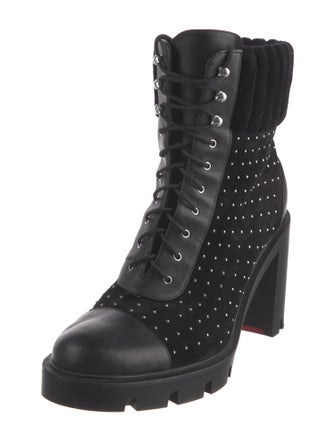 Christian Louboutin Suede Studded Accents Pumps