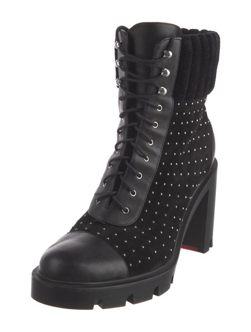 Christian Louboutin Suede Studded Accents Pumps