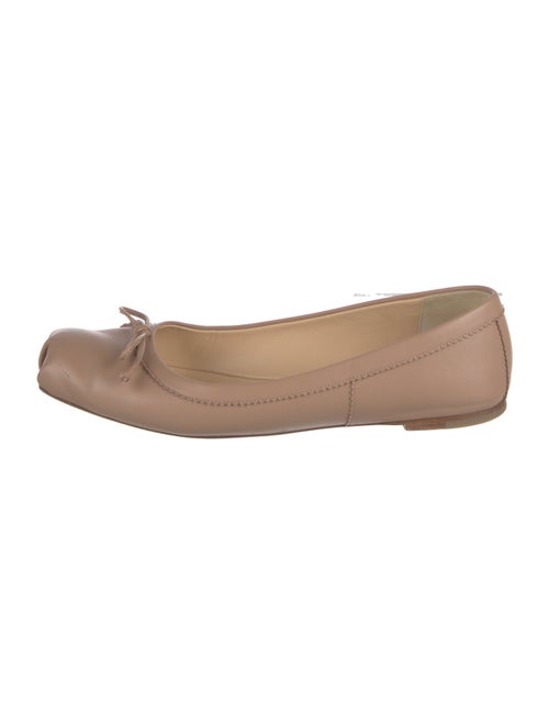 Christian Louboutin Leather Bow Accents Ballet Flats