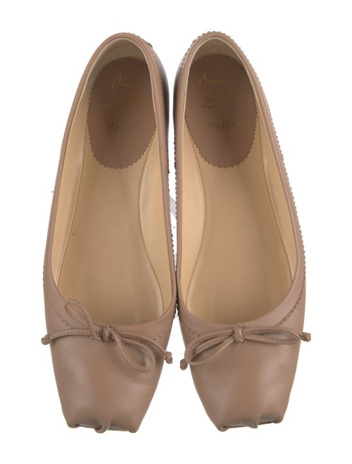 Christian Louboutin Leather Bow Accents Ballet Flats