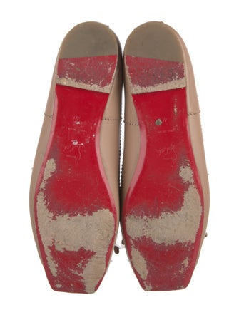 Christian Louboutin Leather Bow Accents Ballet Flats