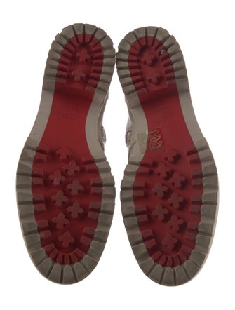 Christian Louboutin Leather Studded Accents Combat Boots