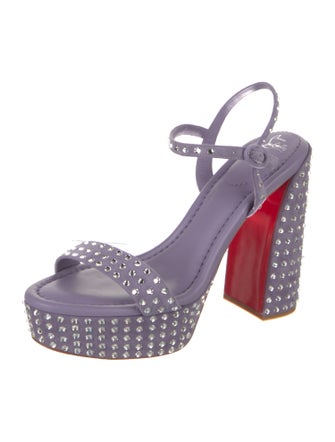 Christian Louboutin Suede Crystal Embellishments Sandals