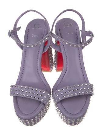 Christian Louboutin Suede Crystal Embellishments Sandals