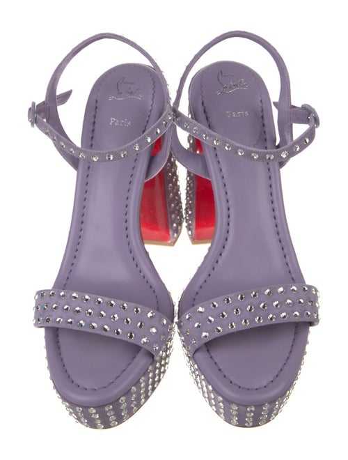 Christian Louboutin Suede Crystal Embellishments Sandals