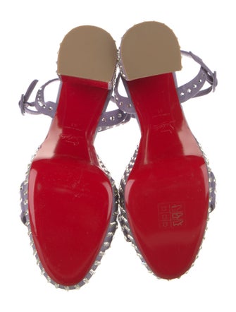 Christian Louboutin Suede Crystal Embellishments Sandals