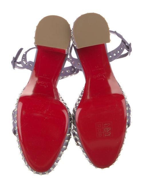 Christian Louboutin Suede Crystal Embellishments Sandals