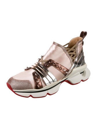 Christian Louboutin Spike Accents Satin Chunky Sneakers