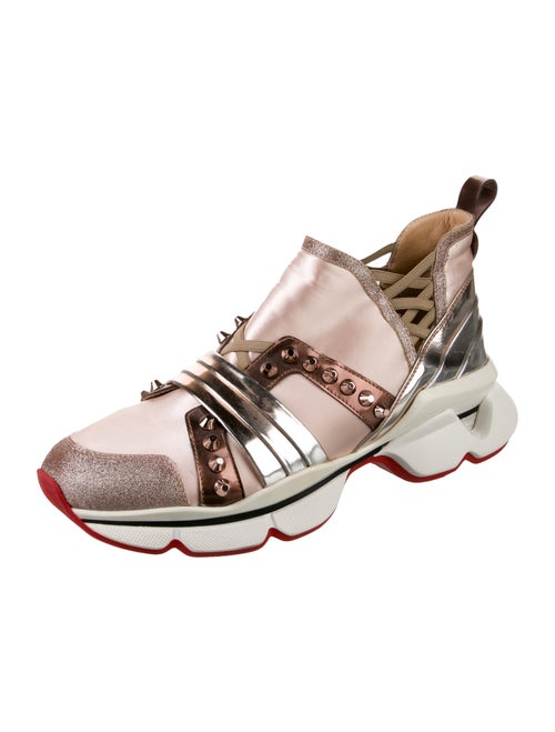 Christian Louboutin Spike Accents Satin Chunky Sneakers