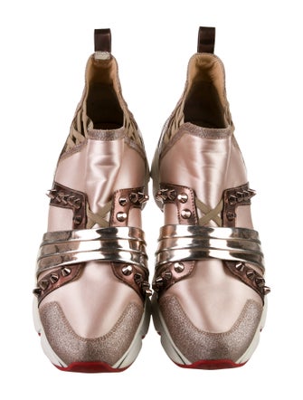 Christian Louboutin Spike Accents Satin Chunky Sneakers