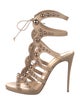 Christian Louboutin Leather Studded Accents Gladiator Sandals