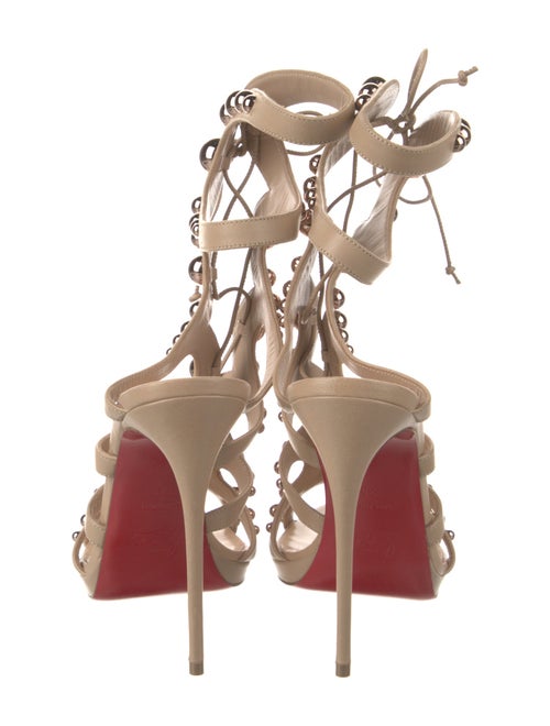 Christian Louboutin Leather Studded Accents Gladiator Sandals