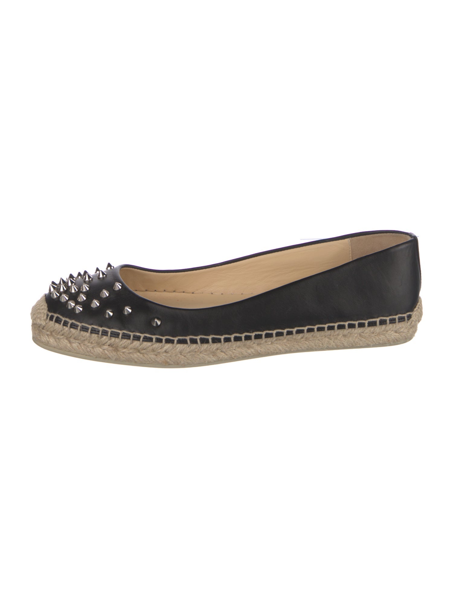 Christian Louboutin Spike Accents Leather Espadrilles