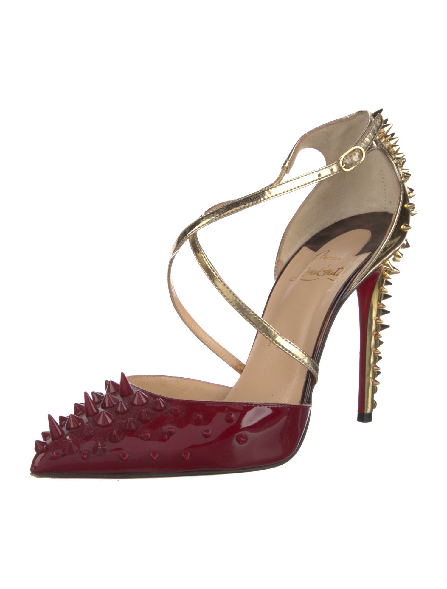 Christian Louboutin Rockstud Spike Patent Leather D'Orsay Pumps