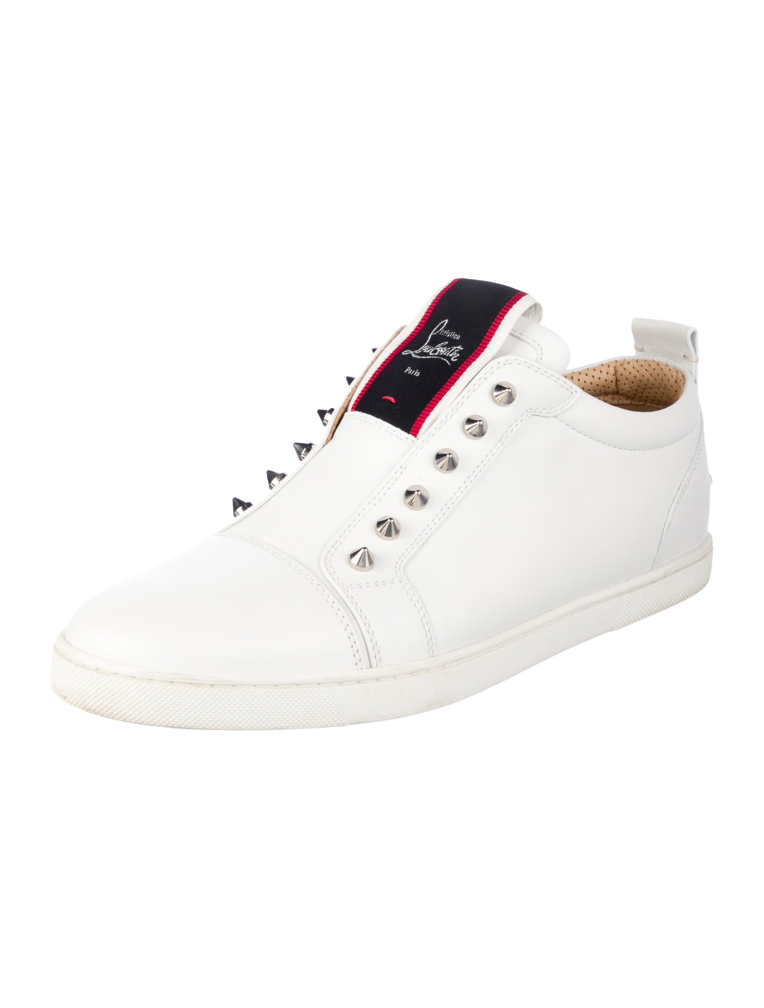 Christian Louboutin Spike Accents Leather Sneakers