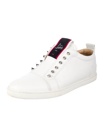 Christian Louboutin Spike Accents Leather Sneakers