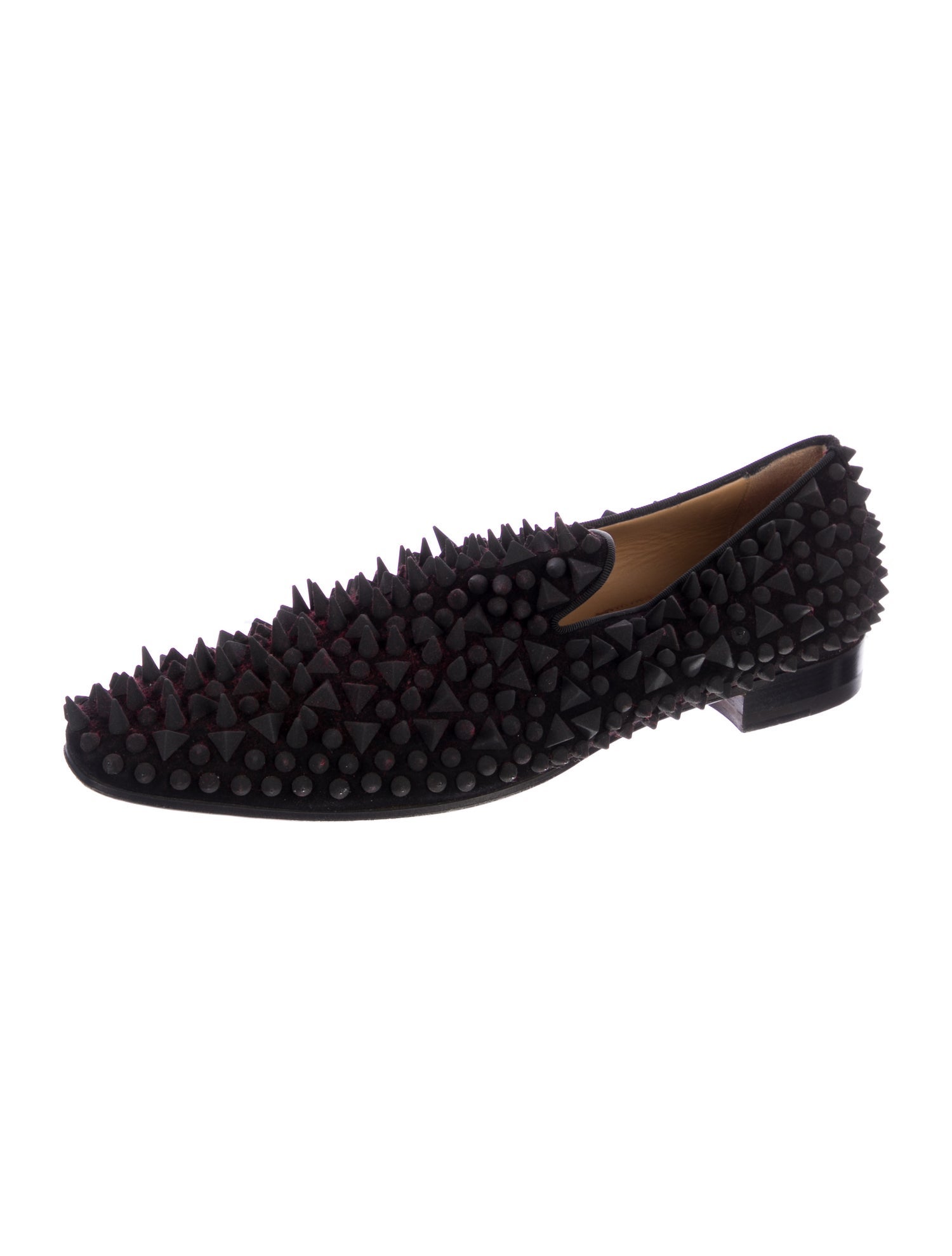 Christian Louboutin Spike Accents Suede Loafers