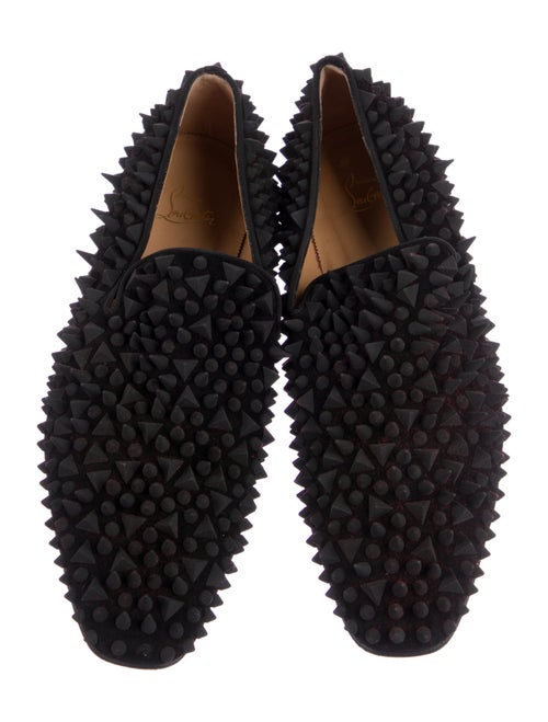 Christian Louboutin Spike Accents Suede Loafers