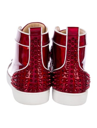 Christian Louboutin Spike Accents Patent Leather Sneakers