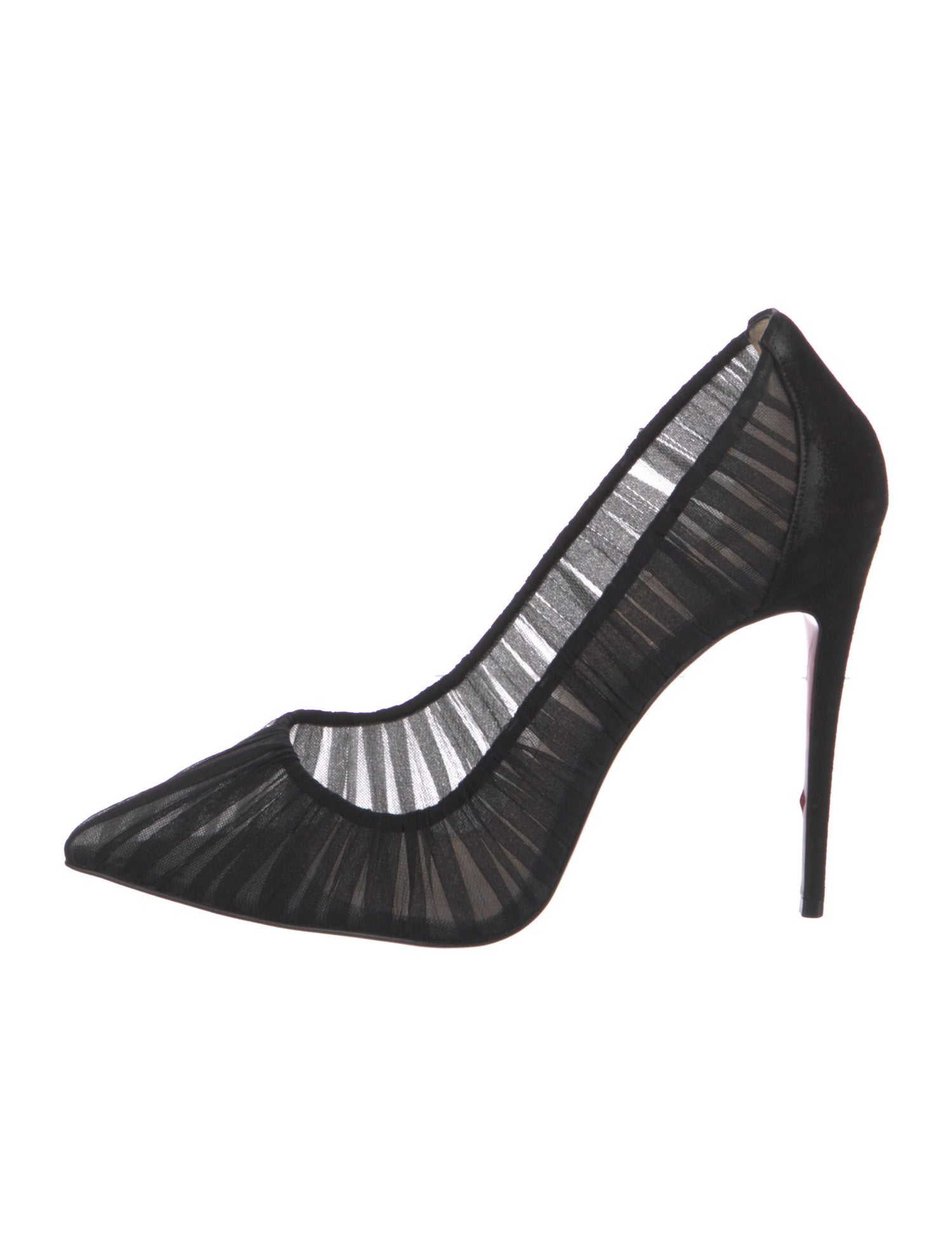 Christian Louboutin Mesh Pleated Accents Pumps