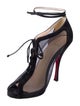 Christian Louboutin Lace Mesh Accents T-Strap Pumps