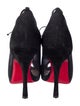 Christian Louboutin Lace Mesh Accents T-Strap Pumps