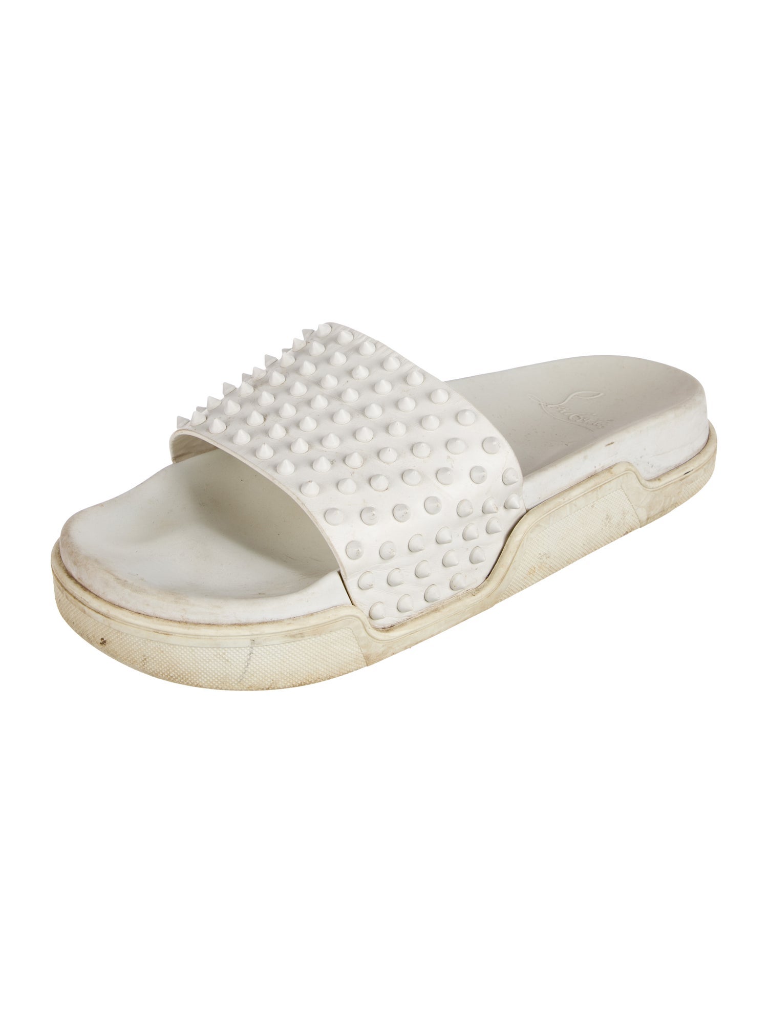 Christian Louboutin Spike Accents Rubber Slides