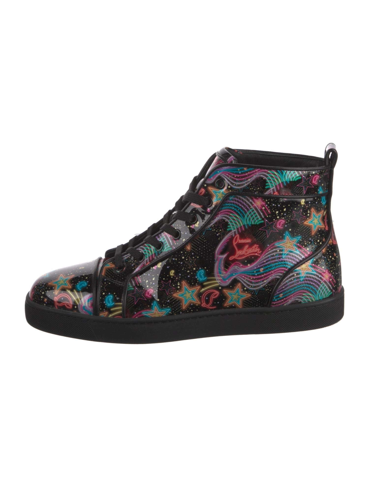 Christian Louboutin Patent Leather Printed Sneakers