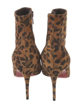 Christian Louboutin Suede Animal Print Boots