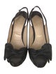 Christian Louboutin Satin Bow Accents Slingback Pumps