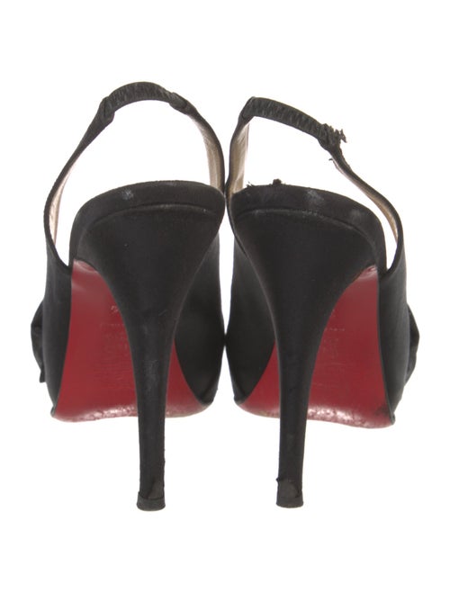 Christian Louboutin Satin Bow Accents Slingback Pumps