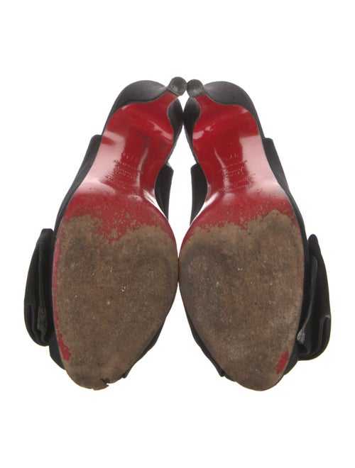 Christian Louboutin Satin Bow Accents Slingback Pumps
