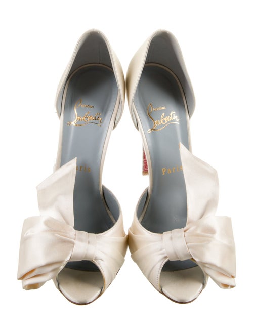 Christian Louboutin Satin Bow Accents D'Orsay Pumps