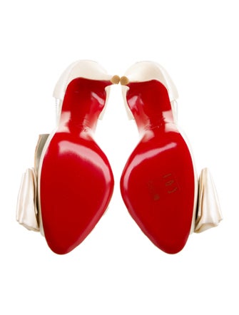 Christian Louboutin Satin Bow Accents D'Orsay Pumps