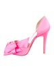 Christian Louboutin Satin Bow Accents D'Orsay Pumps